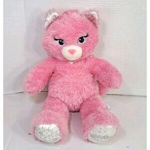 Build-A-Bear Purrincess Pink Kitty Cat 18" Plush Silver Sparkle Princess BABW
